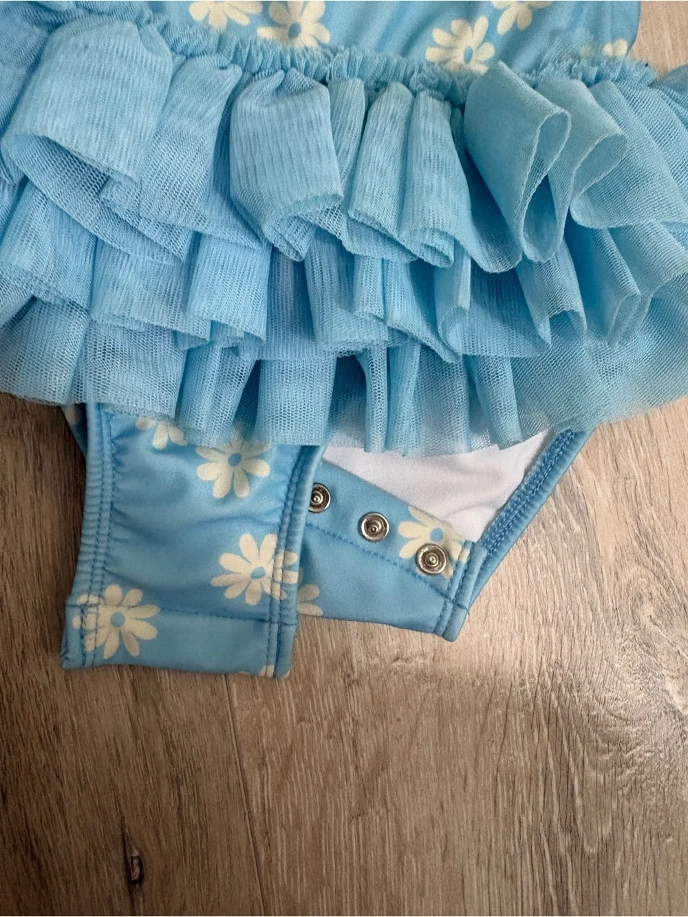 Cat & Jack Light Blue Daisy Tutu Swimsuit